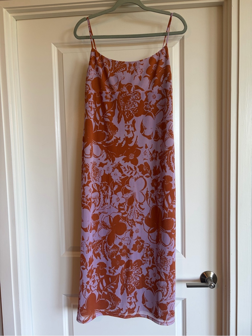 Women's Lavender & Rust Floral Slip Skirt